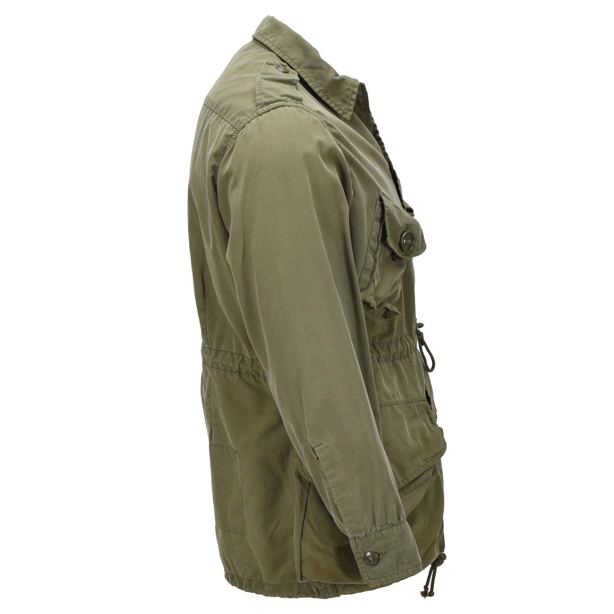 Original kanadische Armee-Feldjacke aus Baumwoll-Militärüberschuss in Olivgrün