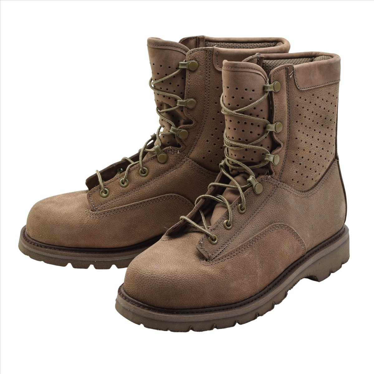 Original kanadische Armee-Kampfstiefel aus Leder, atmungsaktiv, Militär-Surplus-Braun