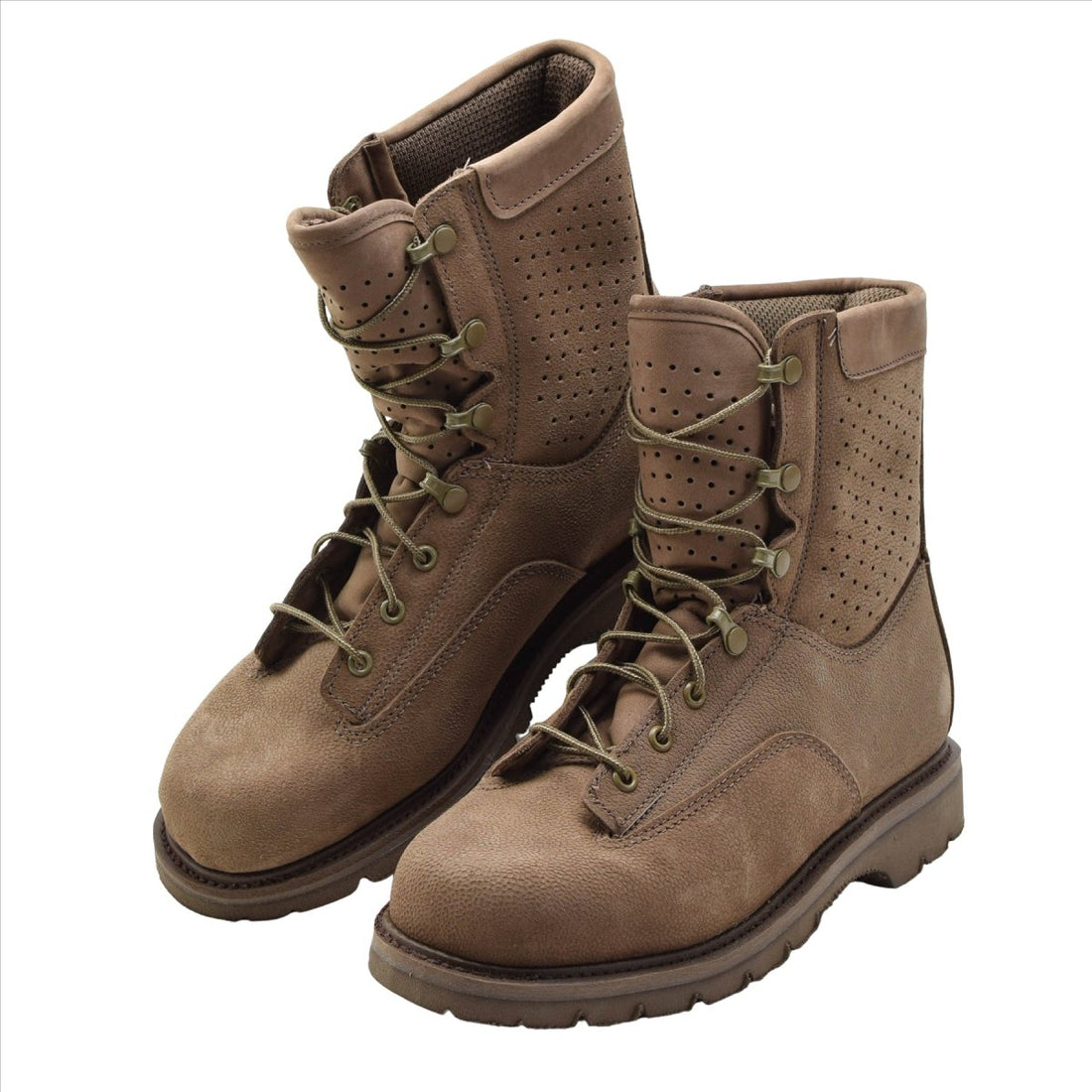 Original kanadische Armee-Kampfstiefel aus Leder, atmungsaktiv, Militär-Surplus-Braun
