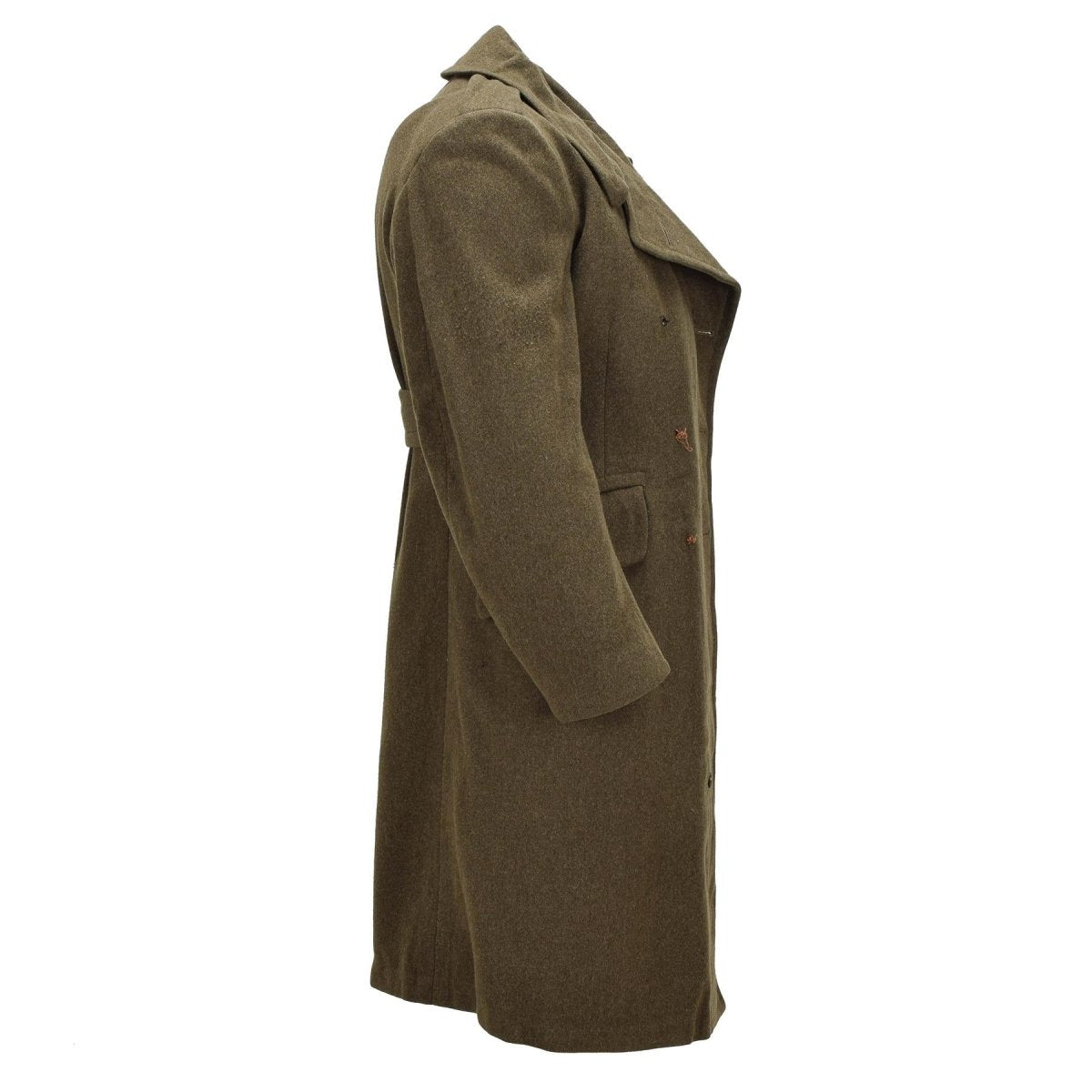 Original kanadischer Armee-Wollmantel, Militärüberschuss, Vintage-Olivgrün