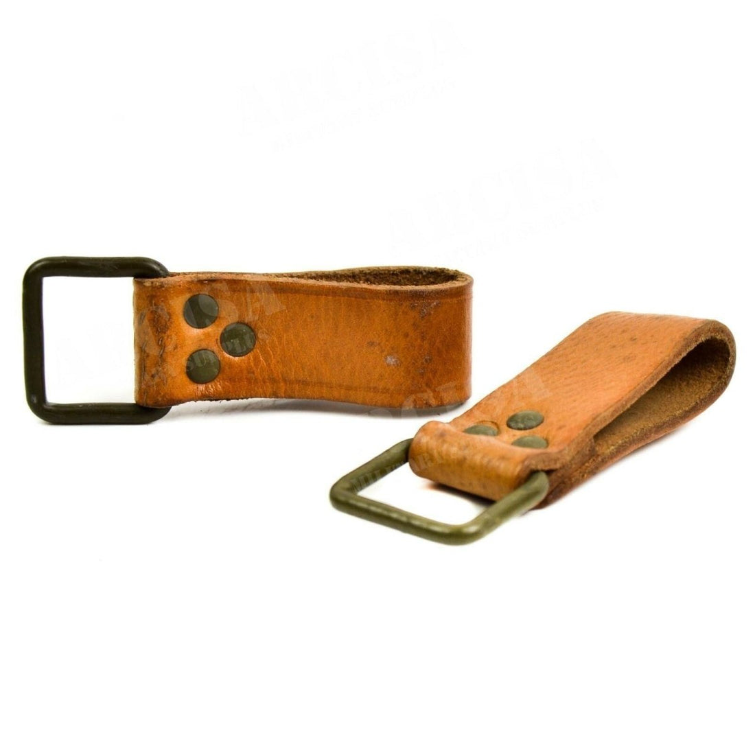 Original CZ Tschechische Armee braun Leder Gürtelschlaufe Hosenträger Gurtband 3 Stück