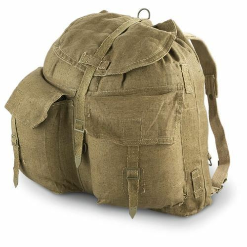 Original tschechische Armee M60 Canvas Rucksack Vintage Militärrucksack Y-Riemen