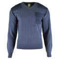 Original tschechischer Armeepullover M97 aus blauer Wolle mit V-Ausschnitt, Militärüberschuss, NEU