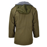 Original tschechische Militärjacke Parka M85 mit Futter, Kapuze, langem Saum, Armee-Olive