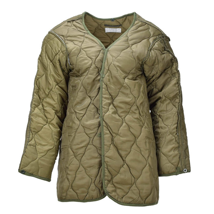 Original tschechische Militärjacke, Thermofutter, gesteppter Knopfverschluss, Oliv – GoMilitar