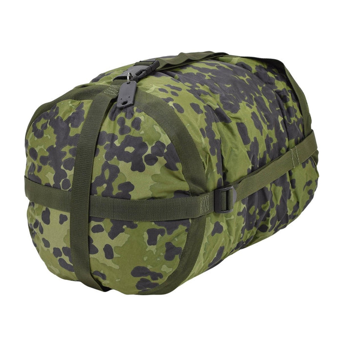 Original dänische Militär-Kompressionstasche M84, Tarnfarben, PU-beschichtet, leicht, NEU – GoMilitar