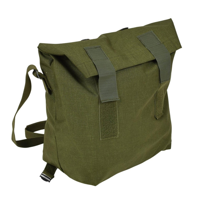 Original dänische Militär-Umhängetasche, Rolltop-Nylon, PVC-beschichtet, Olivgrün – GoMilitar