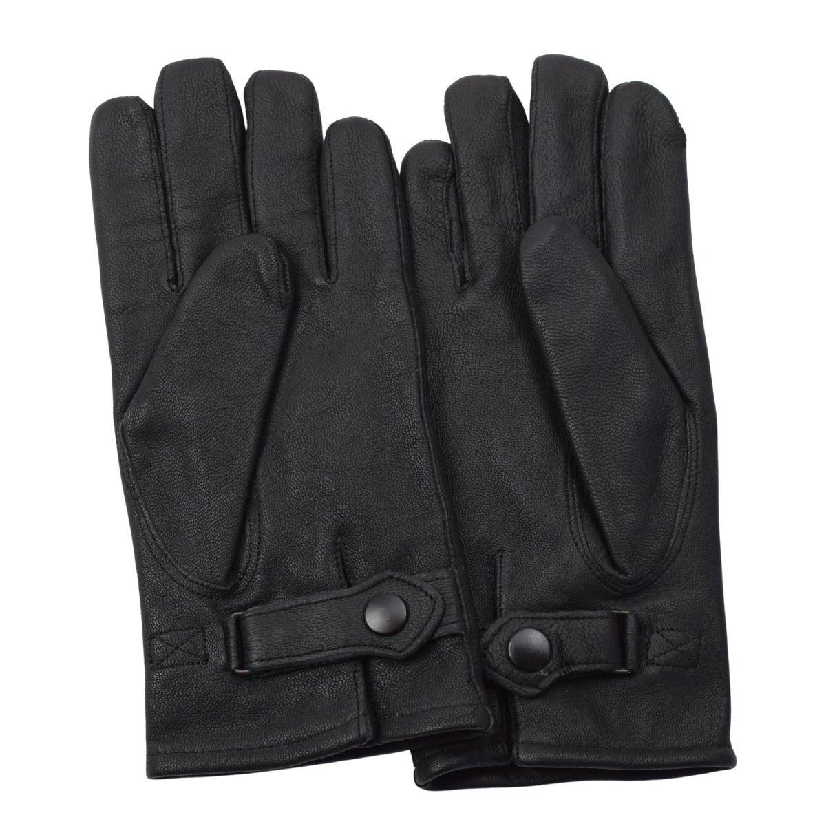 Original niederländische Armee-Winterhandschuhe aus Leder, warm gefüttert, für kaltes Wetter, Schwarz