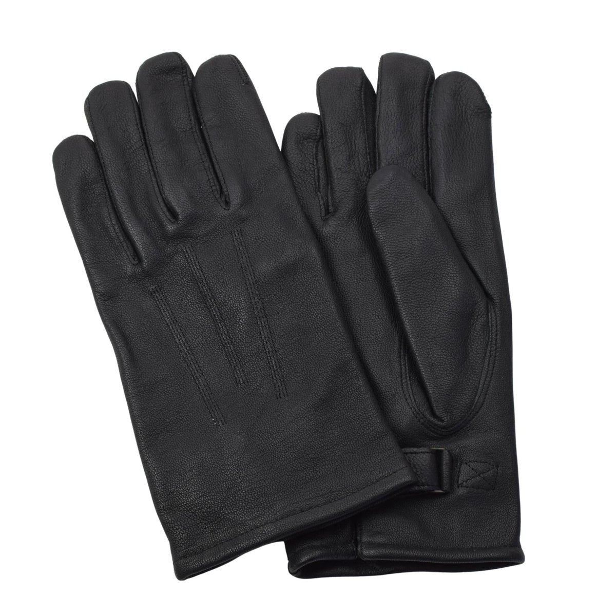 Original niederländische Armee-Winterhandschuhe aus Leder, warm gefüttert, für kaltes Wetter, Schwarz