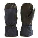 Original Dutch Army NATO winter mittens in navy blue with durable leather grip and adjustable wrists for extreme cold weather.