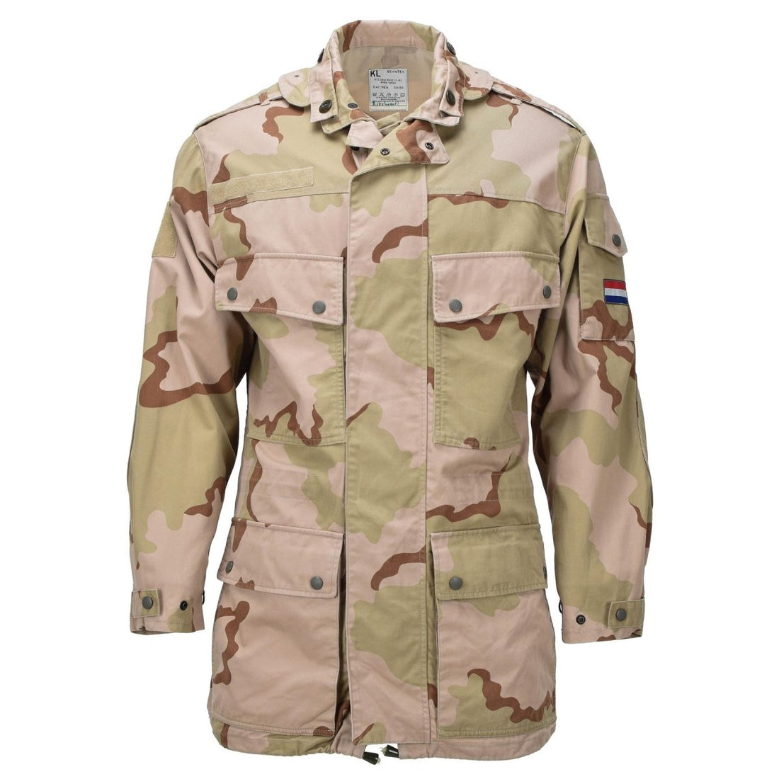 Original niederländische Militärfeldmantel Verstellbare Manschetten Saum Desert Camo