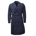 Original holländischer, formeller Militärmantel, zweireihig, blau mit Gürtel
