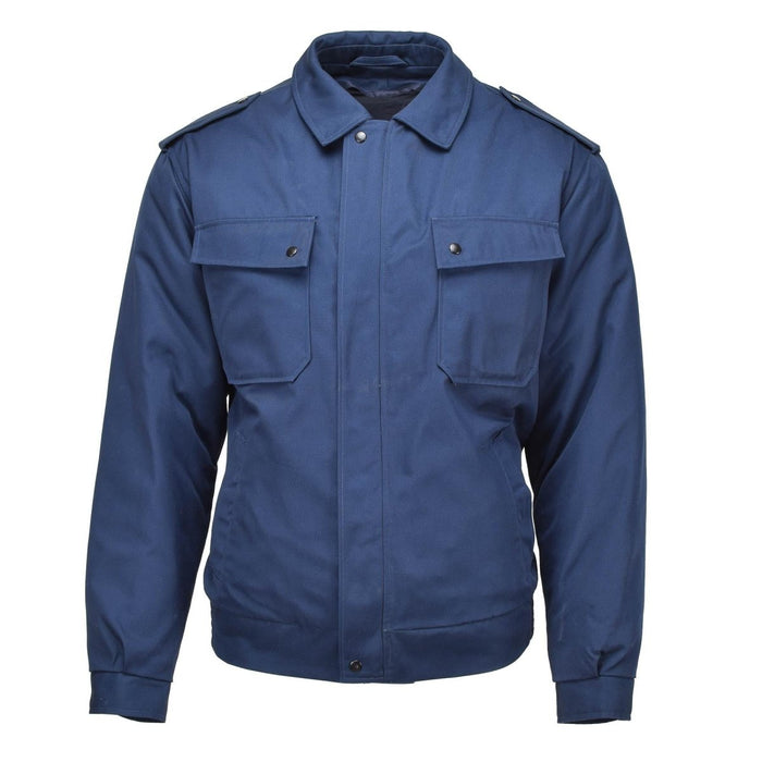Original niederländische Militärjacke in Blau mit herausnehmbarem Steppfutter, langlebiger und warmer Überschussparka der niederländischen Armee.