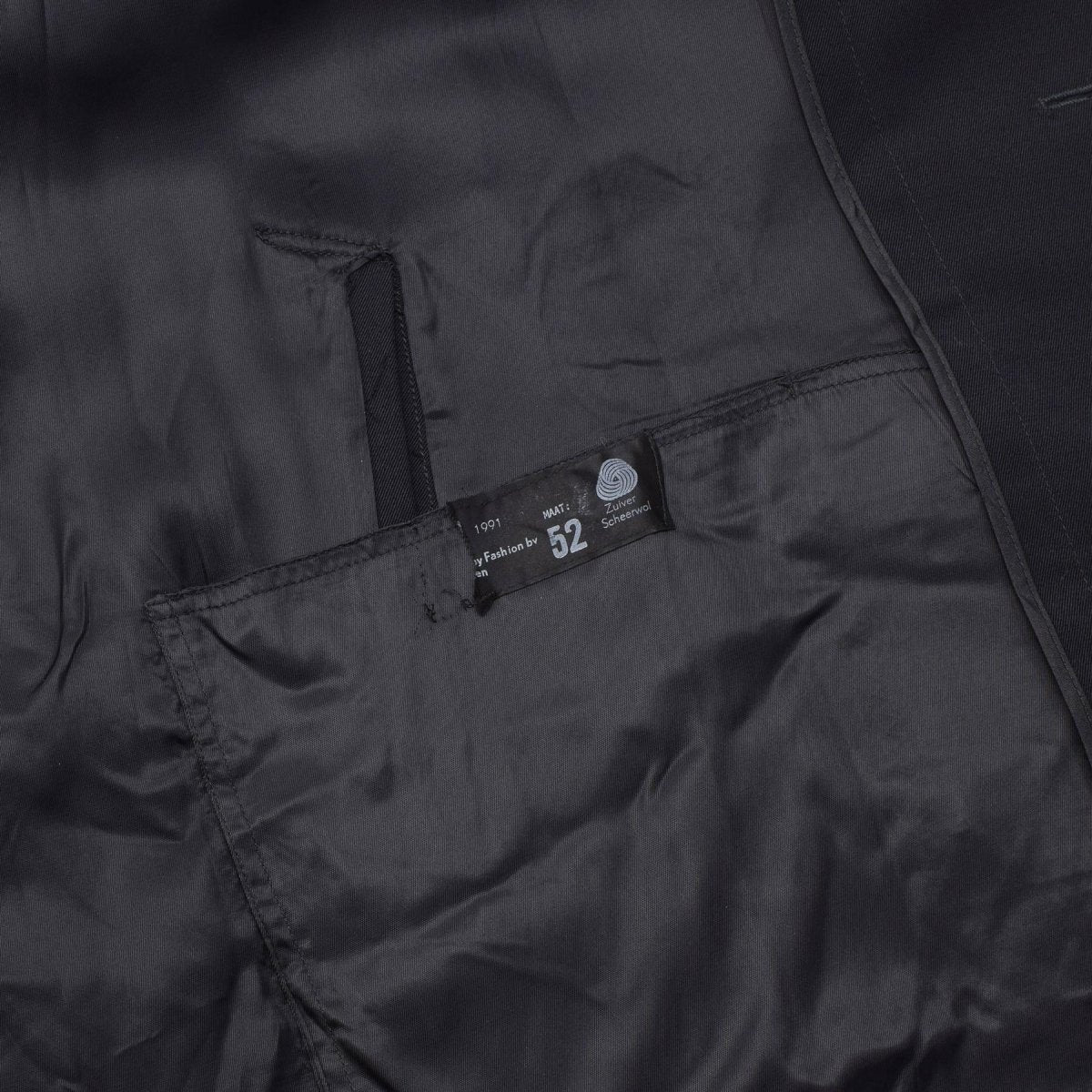 Original holländischer langer Militärwollmantel, zweireihig, Army Surplus Issue, Schwarz