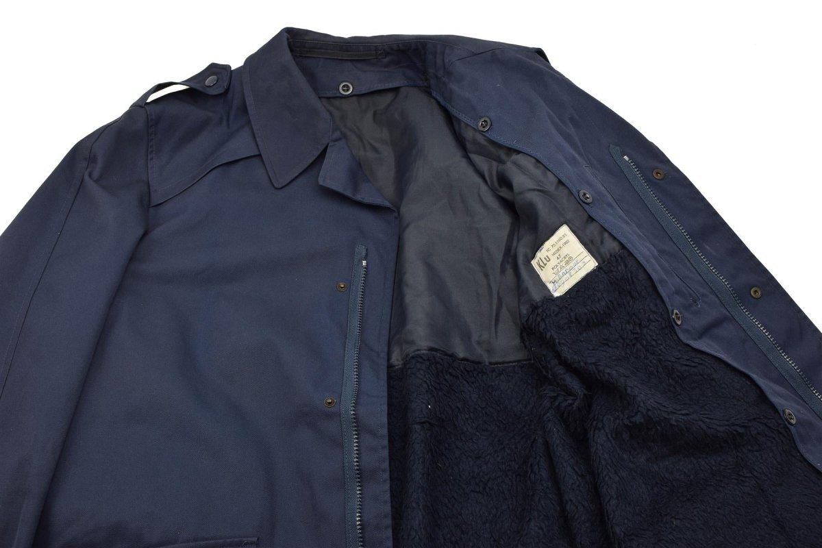 Original niederländischer Militärparka, mit Fleece gefütterte Kaltwetter-Armeejacke in Blau