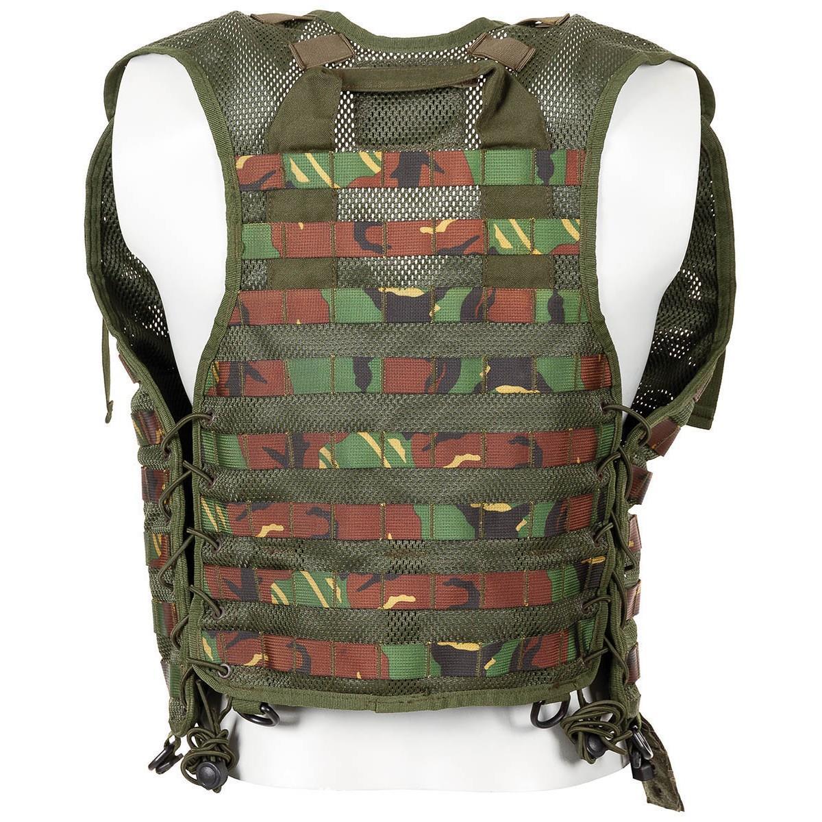 Original niederländische Militär-Taktikweste mit Molle-Aufsatz DMP Waldtarnung