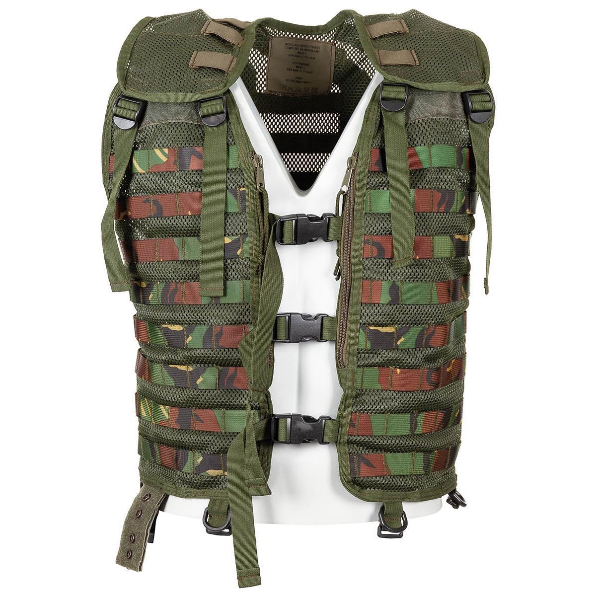 Original niederländische Militär-Taktikweste mit Molle-Aufsatz DMP Waldtarnung