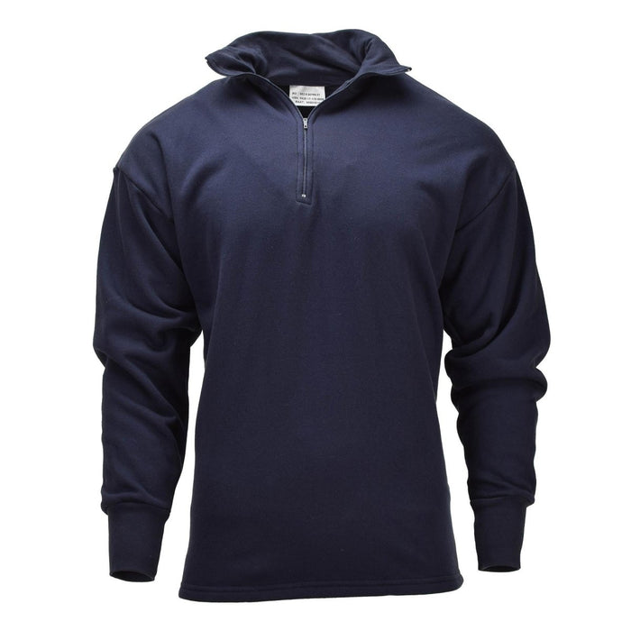 Original niederländisches Militär-Thermo-Unterhemd, langärmelig, halber Reißverschluss, Blau – GoMilitar