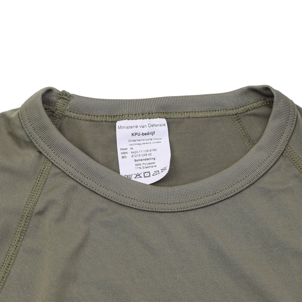 Original niederländisches Militär-Thermo-Unterhemd, kurzärmelig, leicht, Olivgrün