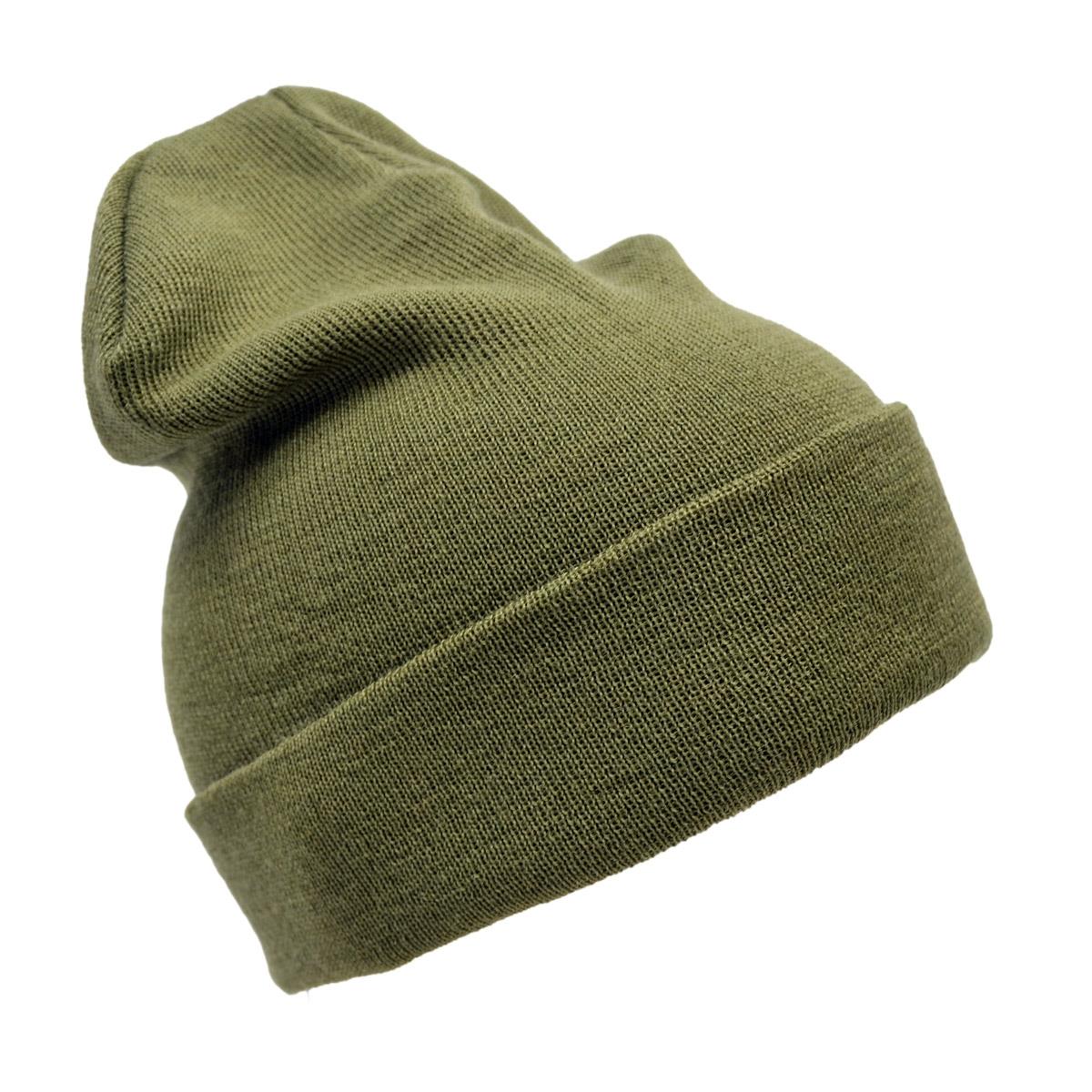 Original Dutch Military WoolGuard Roll Top Wolle Beanie Wintermütze Grün