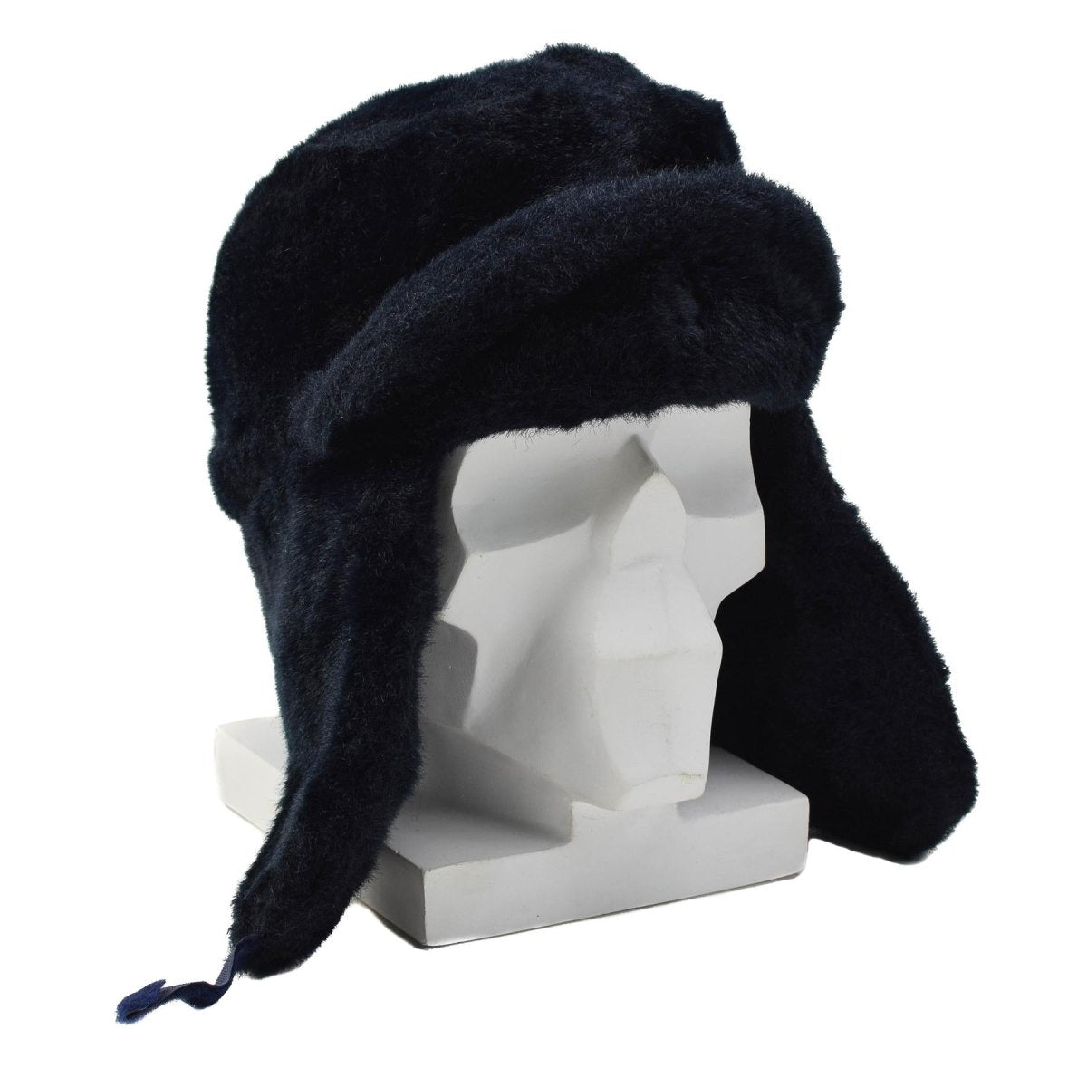 Original niederländische Polizei-Wintermütze, umklappbare Ohrenklappen, verstärkte Stirn, blau