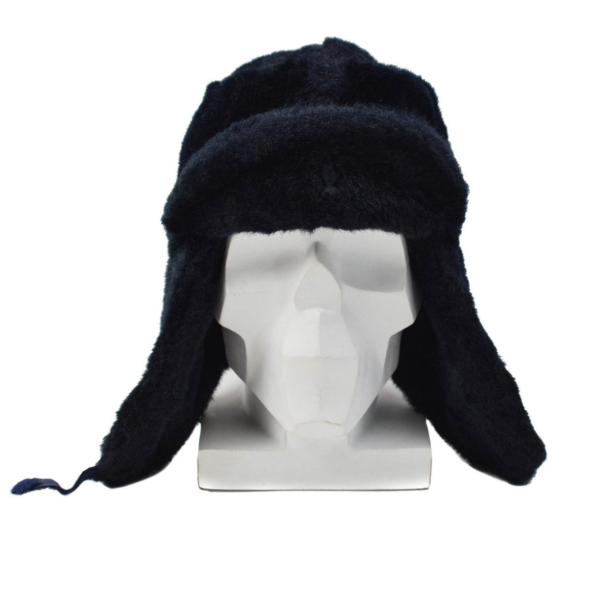 Original niederländische Polizei-Wintermütze, umklappbare Ohrenklappen, verstärkte Stirn, blau