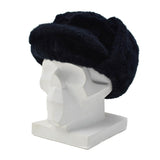 Original niederländische Polizei-Wintermütze, umklappbare Ohrenklappen, verstärkte Stirn, blau