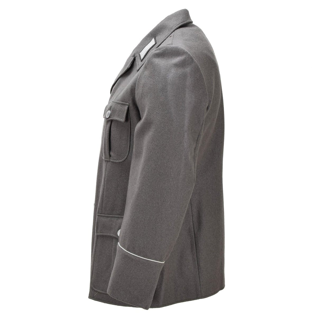 Original DDR-Militärjacke, Epauletten, Kragenaufnäher, Grau