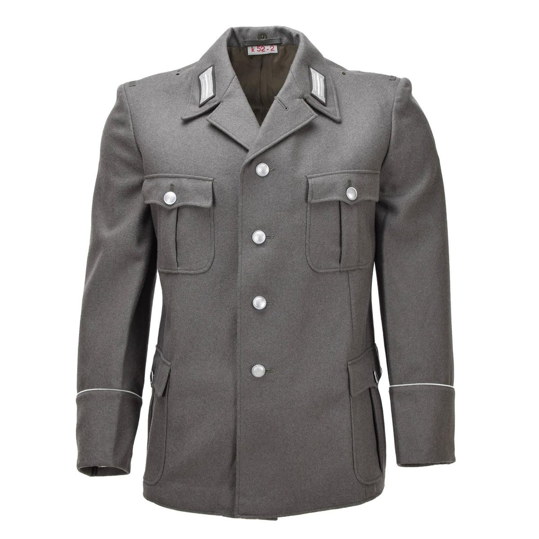 Original DDR-Militärjacke, Epauletten, Kragenaufnäher, Grau
