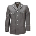 Original DDR-Militärjacke, Epauletten, Kragenaufnäher, Grau
