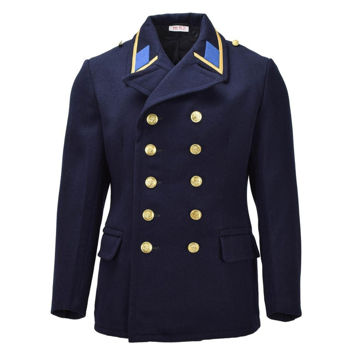 Original DDR-Militärmantel, VM, zweireihig, Vintage-Blau – GoMilitar