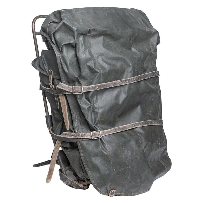 Wasserdichter Vintage-Rucksack im finnischen Militärstil mit Metallrahmen, Lederriemen und großem Fassungsvermögen von 100 l für den Einsatz im Freien