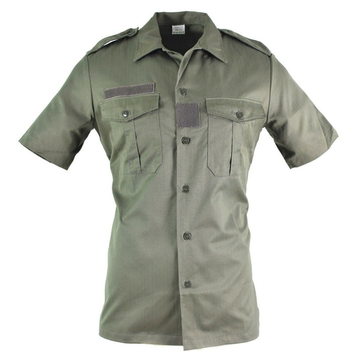 Original französisches Armee-Oliven-OD-Hemd mit kurzen Ärmeln, F2-T-Shirts, NEU – GoMilitar