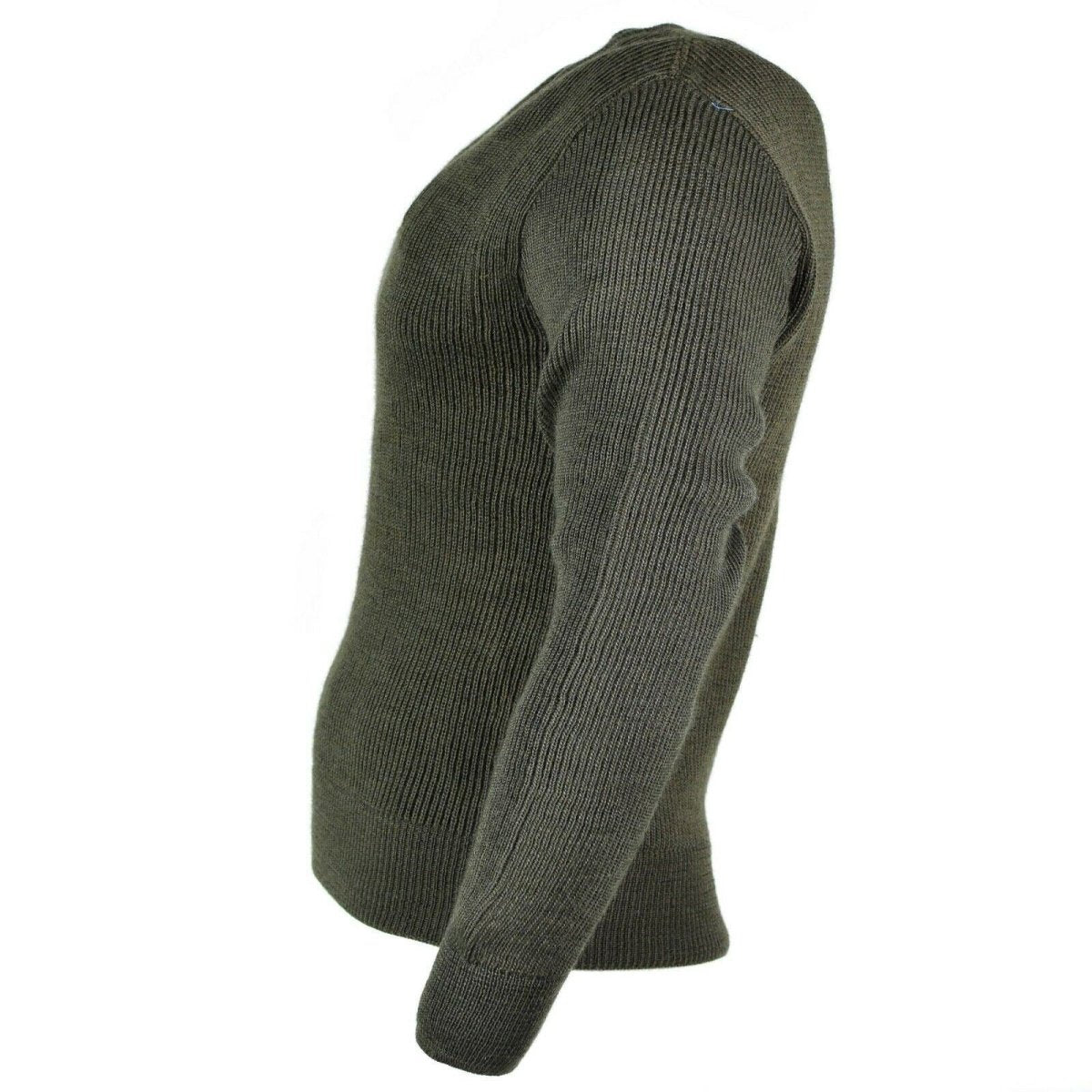 Original französischer Armeepullover, Pullover, Chlorofibre, V-Ausschnitt, Wolle