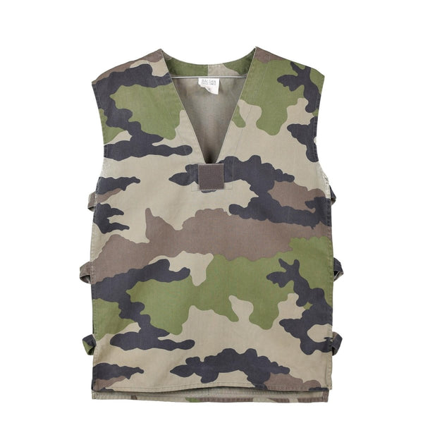 Original French army tactical combat vest in F2 CCE camouflage, durable and designed for versatile outdoor use.