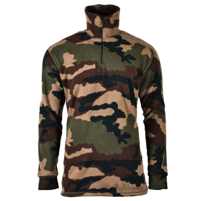 Originales CCE-Hemd aus Fleece im Waldtarnmuster der französischen Armee, NEU – GoMilitar
