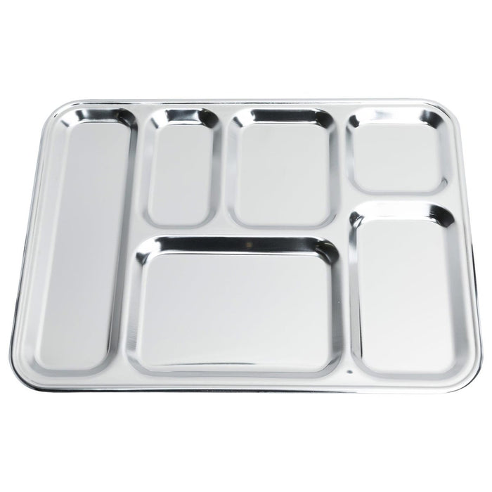 Original französisches Militär-Essenstablett aus Edelstahl, Speisetrenner, Kantine, NEU – GoMilitar