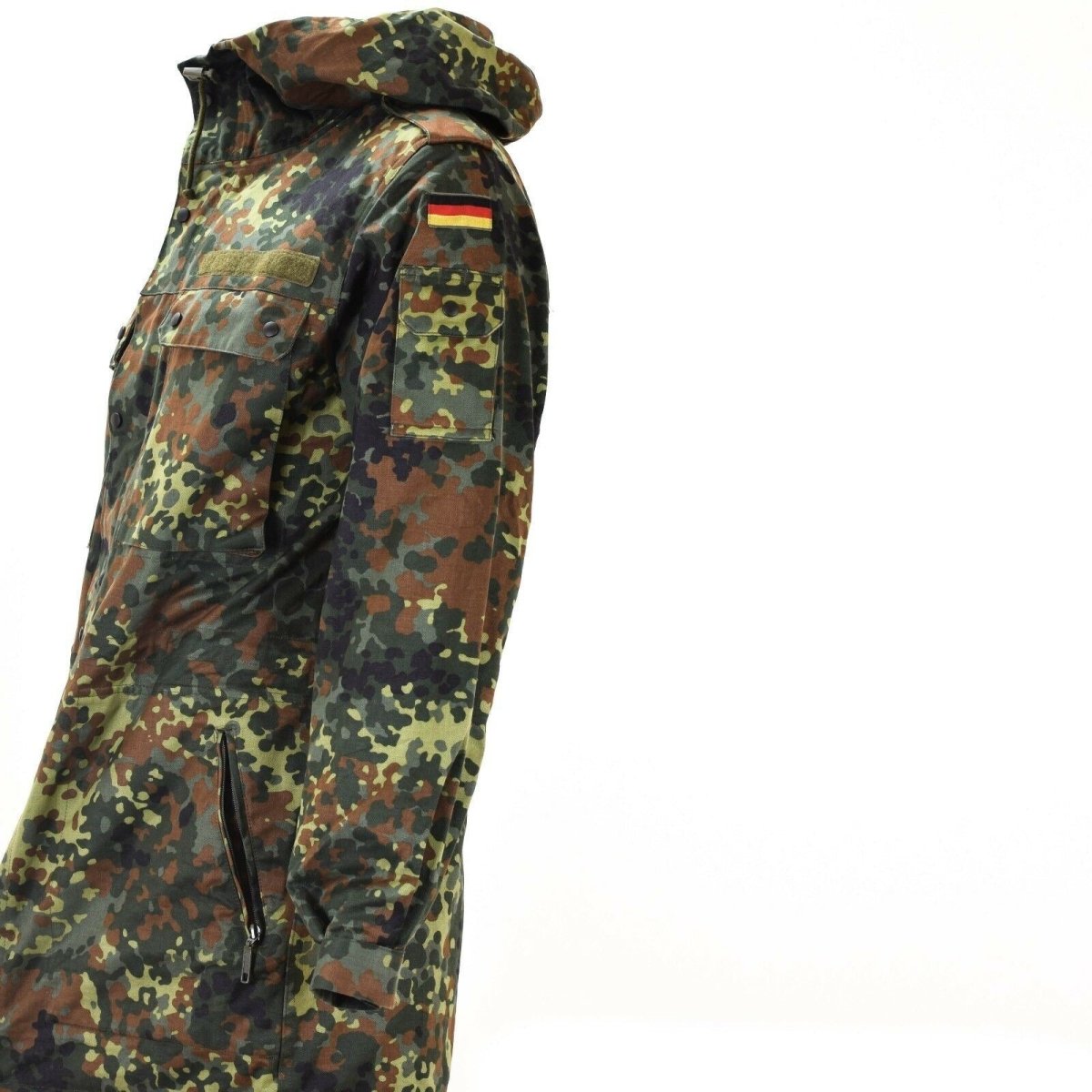 Original Bundeswehr Feldjacke Parka Militärausgabe mit Kapuze Flecktarn Kampf 