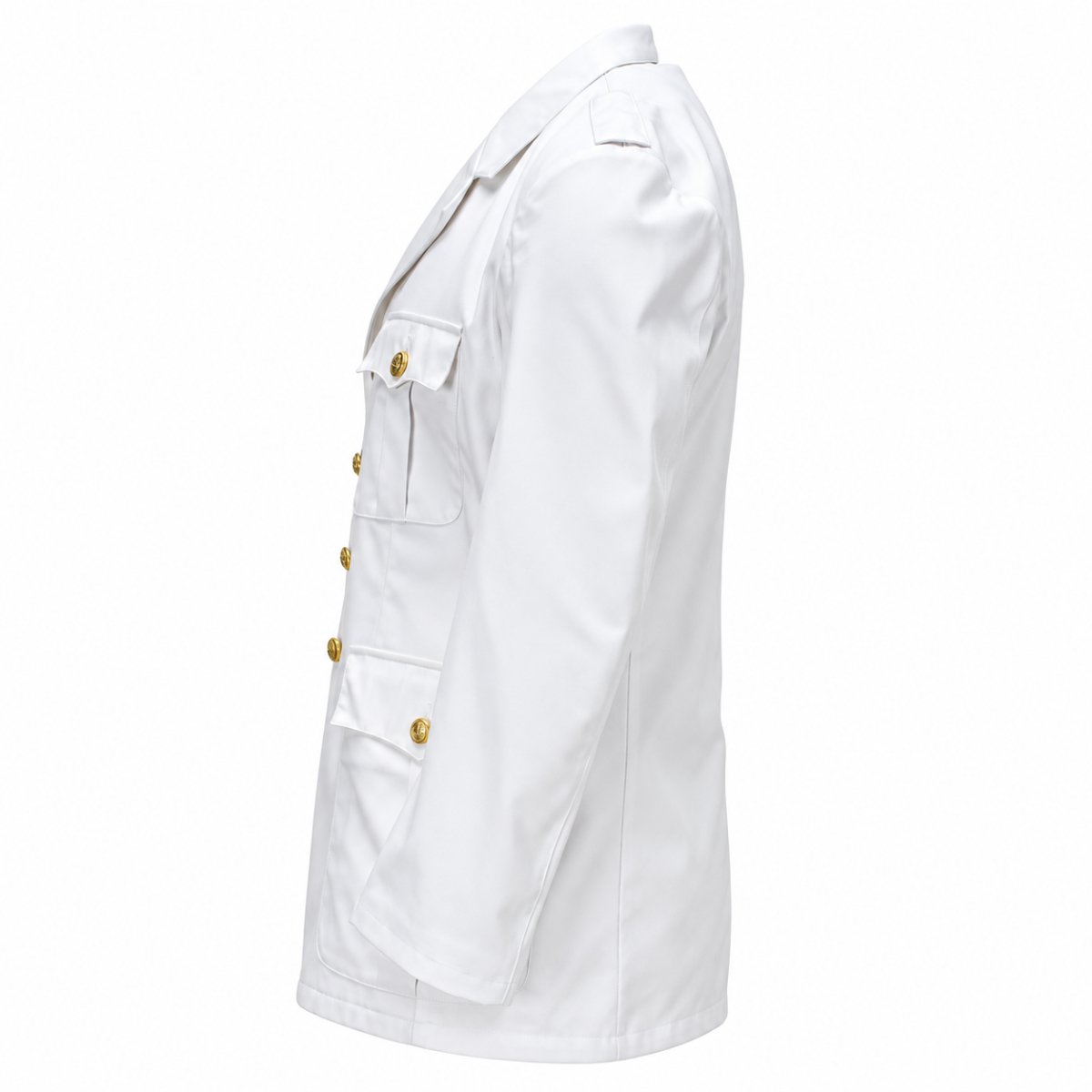 Original Bundeswehr-Anzugjacke, formeller Blazer, goldene Knöpfe, Weiß