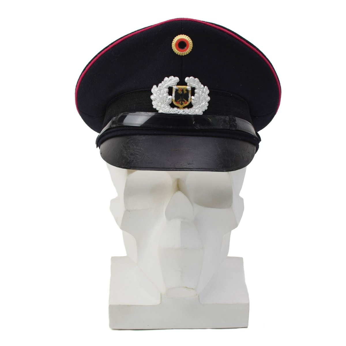 Original deutsche Feuerwehr Schirmmütze Kokarde BGS Abzeichen blau