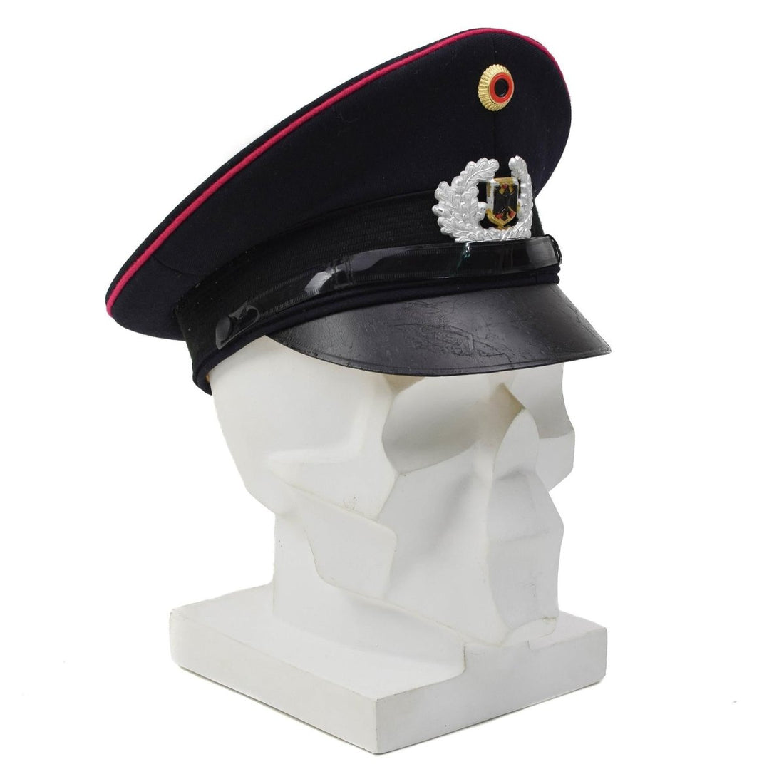 Original deutsche Feuerwehr Schirmmütze Kokarde BGS Abzeichen blau