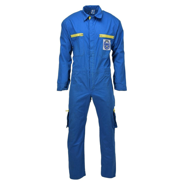 Originaler blauer säurebeständiger Overall der Bundeswehr mit Cargotaschen und Zwei-Wege-Reißverschluss, strapazierfähiges Polyester-Baumwoll-Mischgewebe