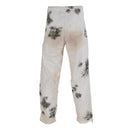 Original German military snow camouflage pants for winter, lightweight and durable outer layer trousers.