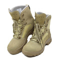 Original deutsche Militärstiefel, wasserdicht, khakifarbene Gummisohle, runde Sohle, NEU