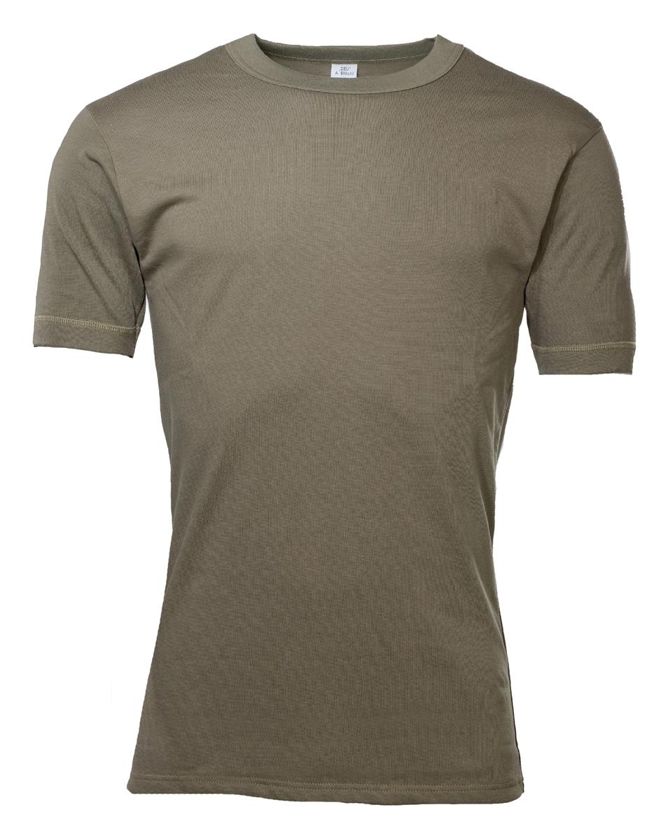 Original deutsches Militär Thermo-Unterhemd Baumwolle Kurzarm Surplus Oliv