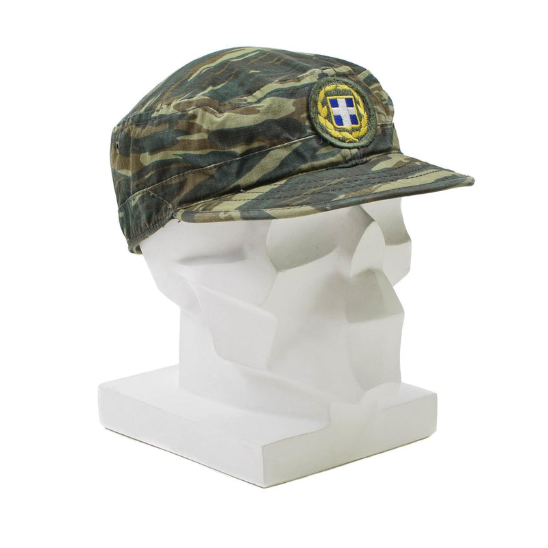 Greek army field cap with lizard camo pattern and breathable lightweight ripstop fabric for summer use
