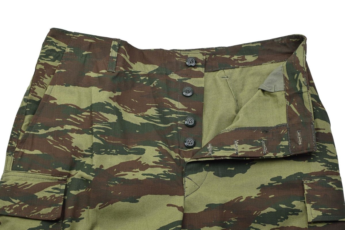 Original griechische Militär-BDU-Feldhose, Cargotaschen, Eidechsen-Tarnung