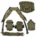 Original griechisches militärisches 7-teiliges tragendes Gurtband-Set im M56-Stil, Olivgrün