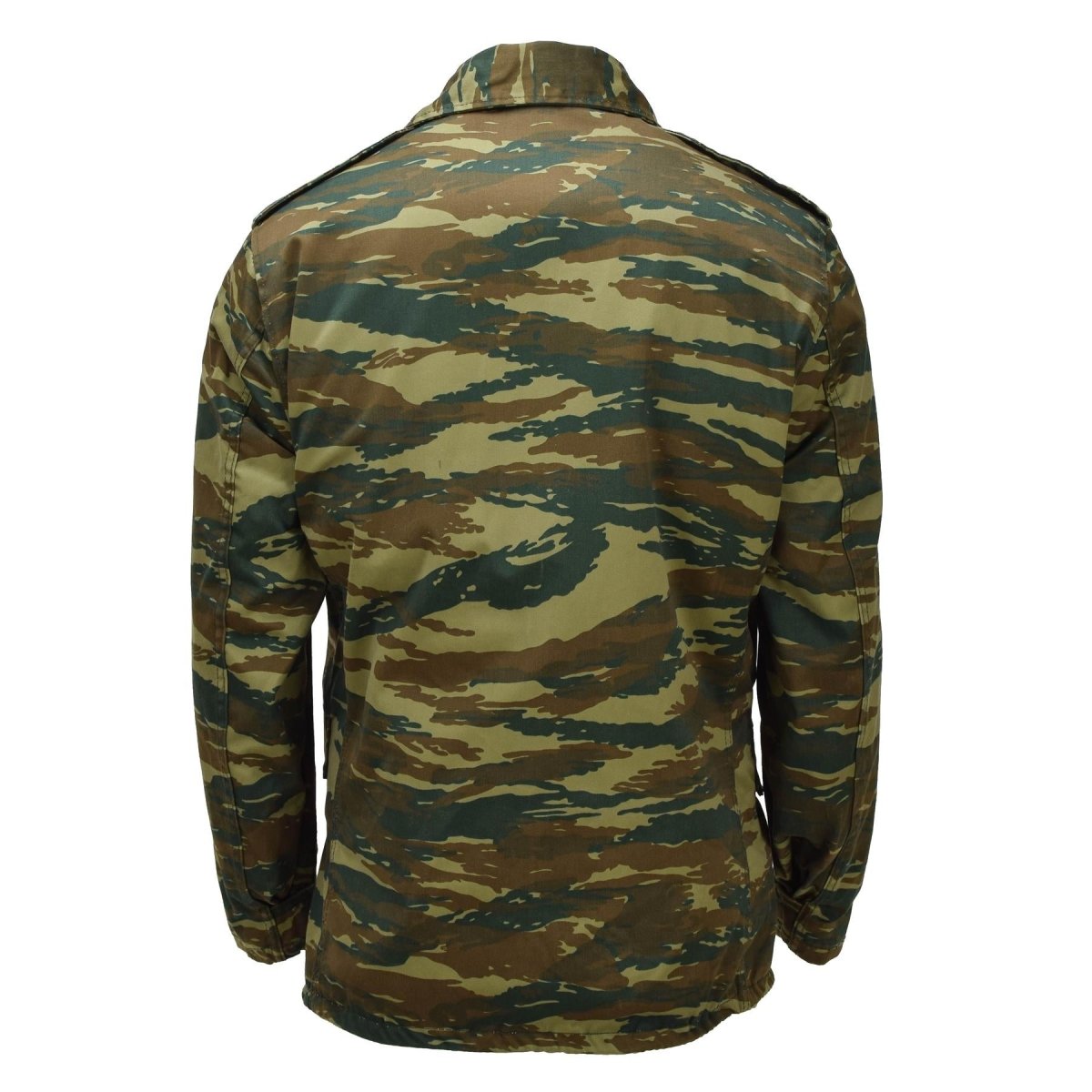 Original griechische Militär-Feldjacke M65 mit herausnehmbarem Innenfutter, Army Issue Lizard Camo