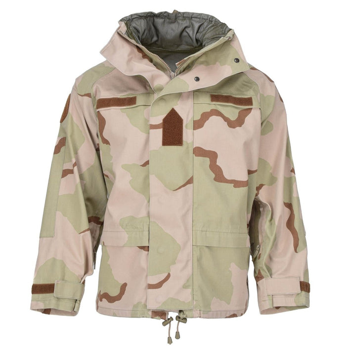 Original ungarische Armee-Regenjacke, Kampftarnung, Wüste, wasserdicht, mit Kapuze – GoMilitar